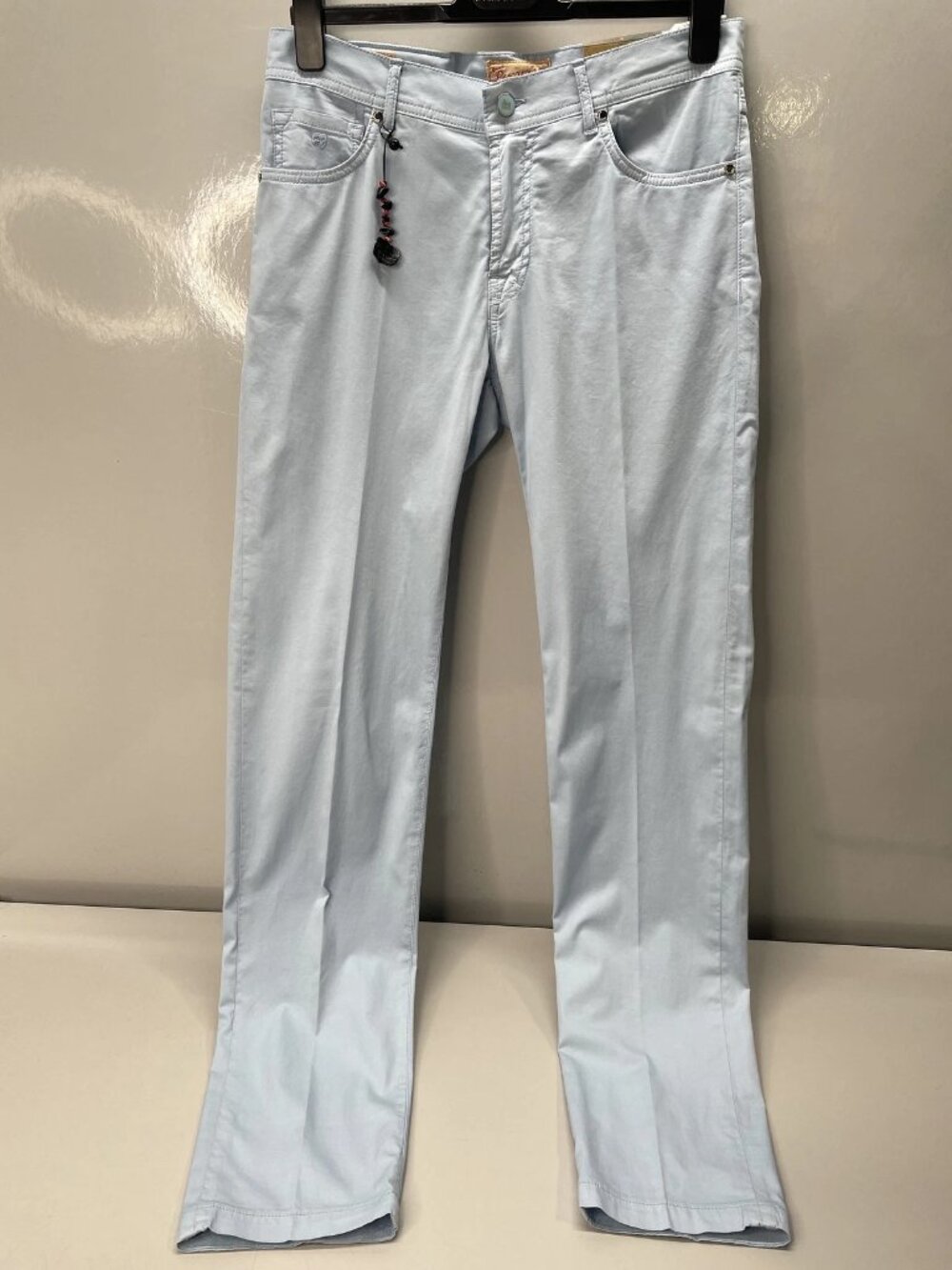 Marco Pescarolo Mens Pants Light Blue Size US 40 IT 56 Straight Leg Cotton Blend